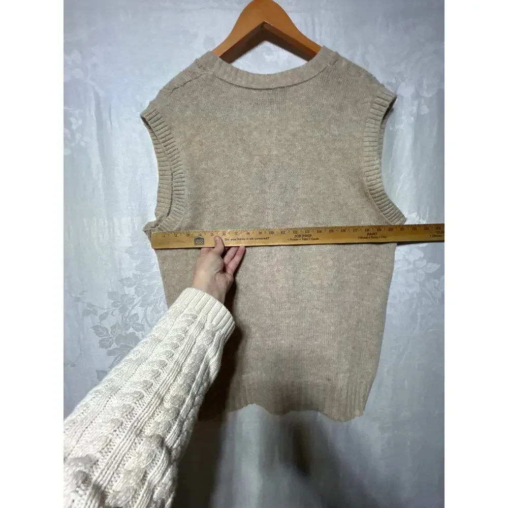 Vintage Sweater Vest Large Beige Cable Knit Classics